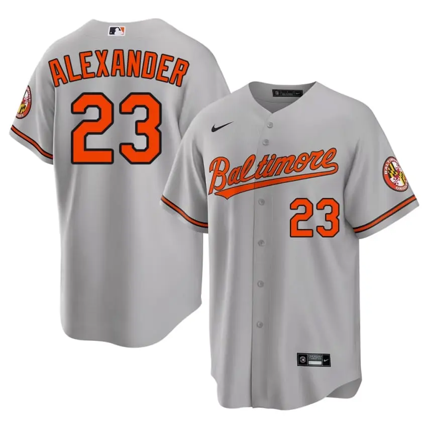 #23 Blaze Alexander Orange Birds Men Official Jersey - Gray