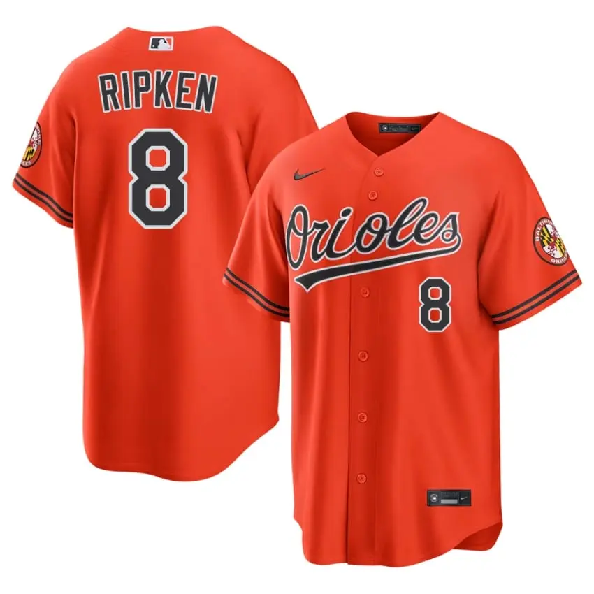 #8 Cal Ripken Jr. Baltimore Men's 2026 Jersey - Orange