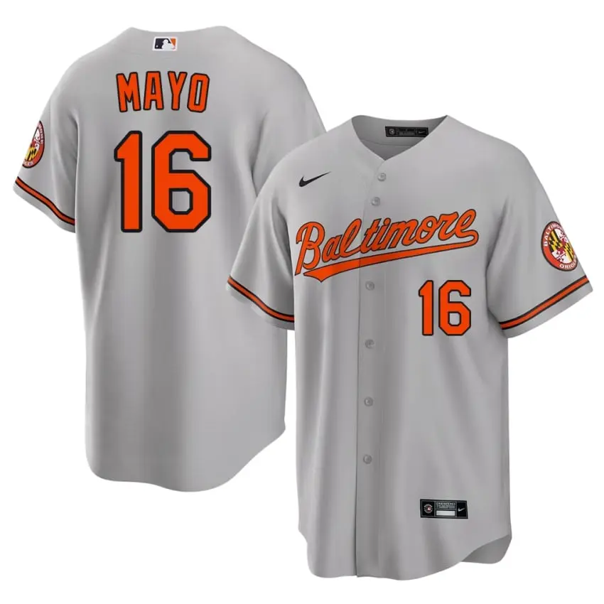 #16 Coby Mayo Baltimore O's Mens New Jerseys - Gray