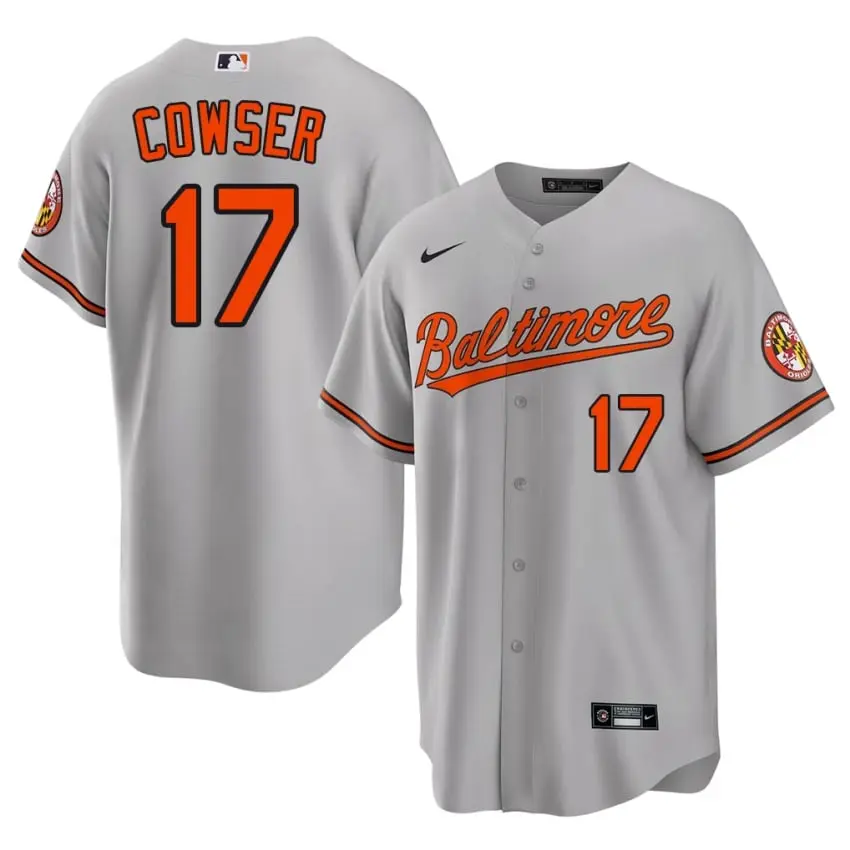#17 Colton Cowser Baltimore Orioles Men's Stitched Jerseys - Gray