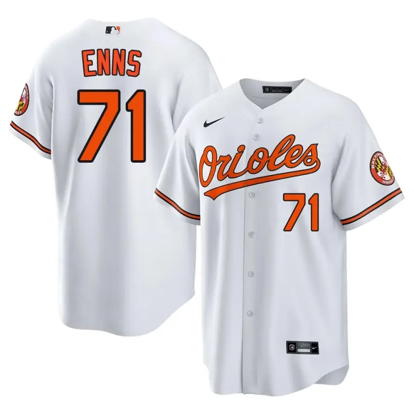 #71 Dietrich Enns BAL O's Men Embroidery Jersey - White