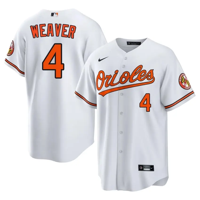 #4 Earl Weaver Orange Birds Men Limited Jerseys - White