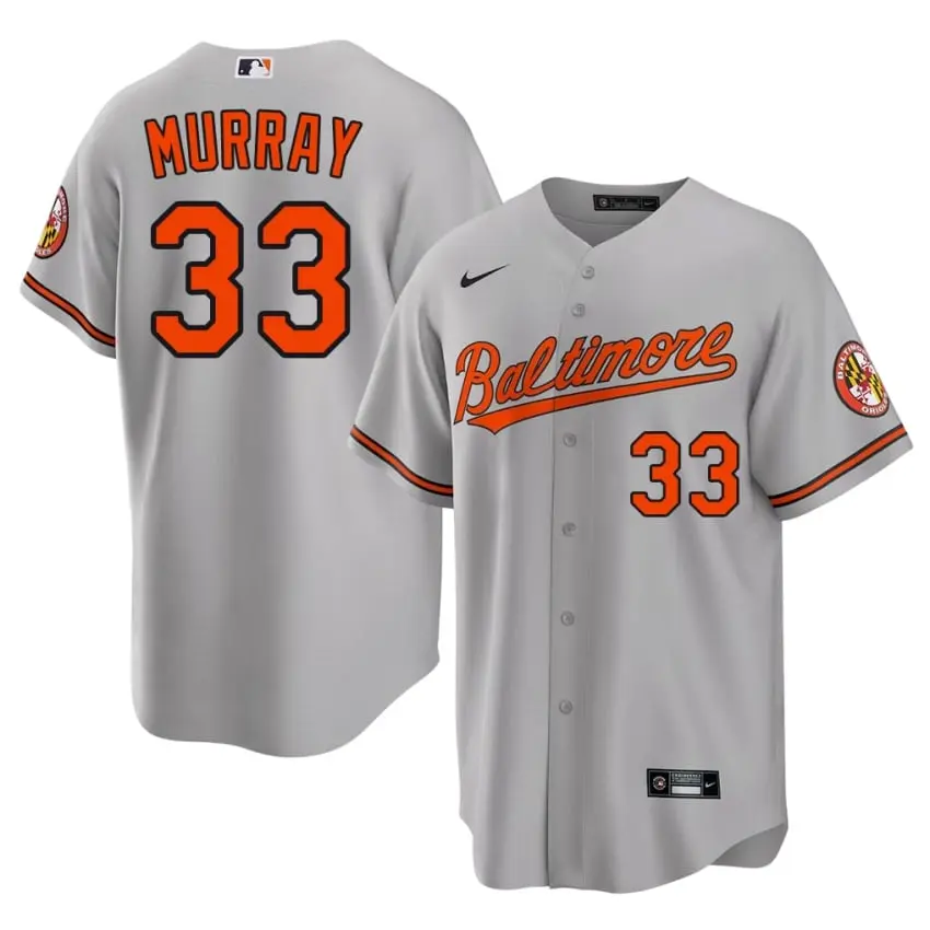 #33 Eddie Murray BAL Mens Replica Jersey - Gray