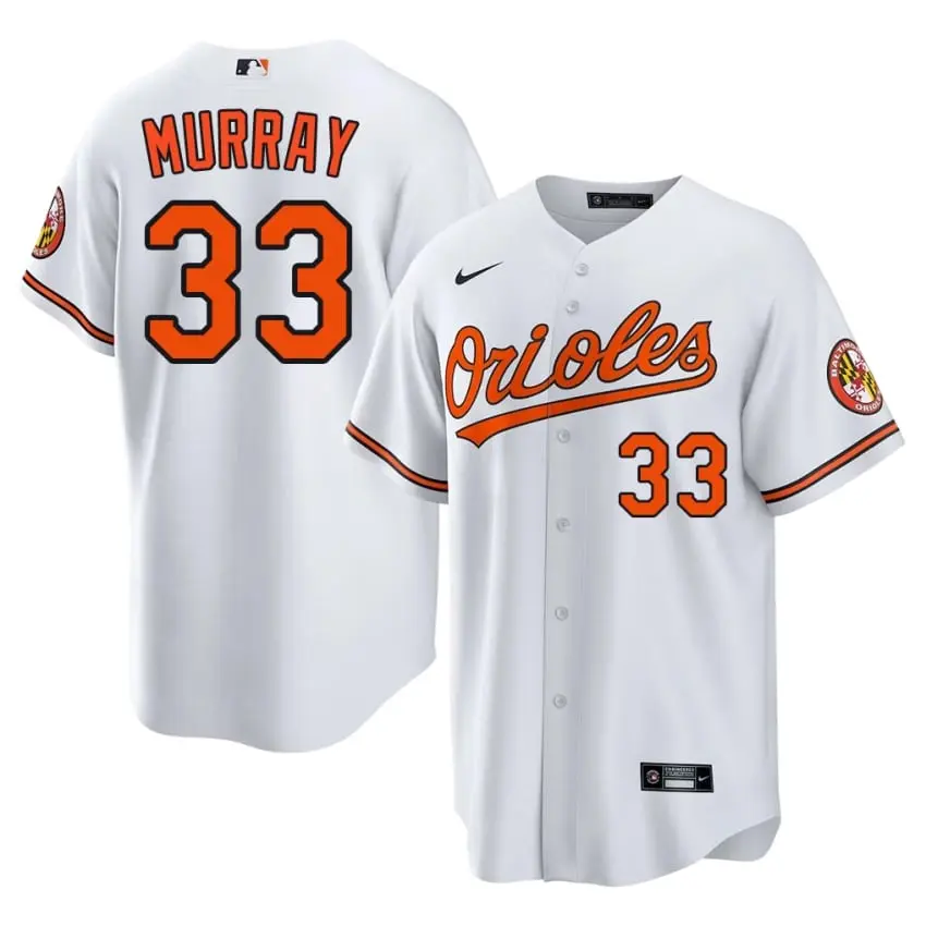 #33 Eddie Murray BAL Men New Jerseys - White