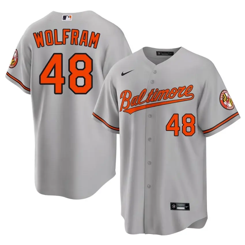 #48 Grant Wolfram Orange Birds Men's 2026-27 Jerseys - Gray