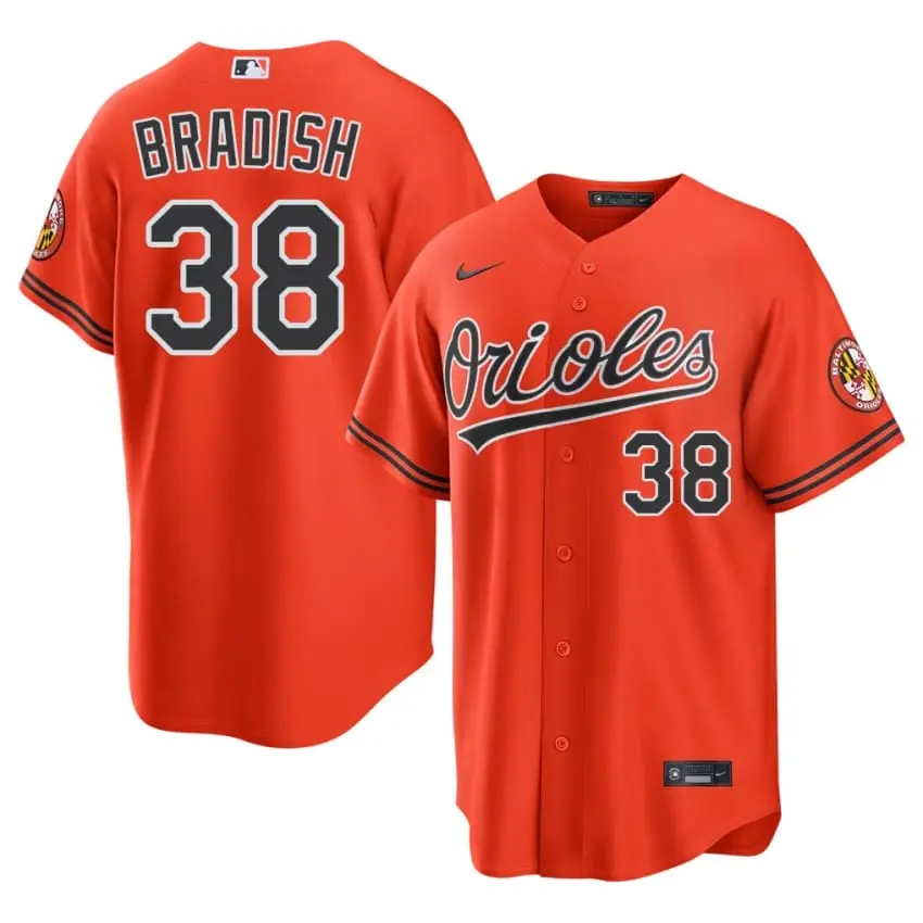 #38 Kyle Bradish The Birds Mens Game Jersey - Orange