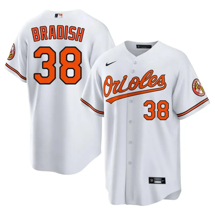 #38 Kyle Bradish Birdland Mens MLB Jerseys - White