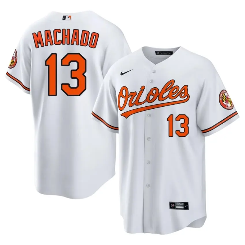 #13 Manny Machado BAL Orioles Men MLB Jersey - White