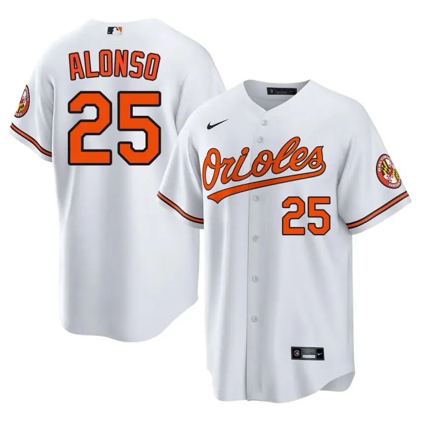 #25 Pete Alonso Baltimore Orioles Men Official Jersey - White