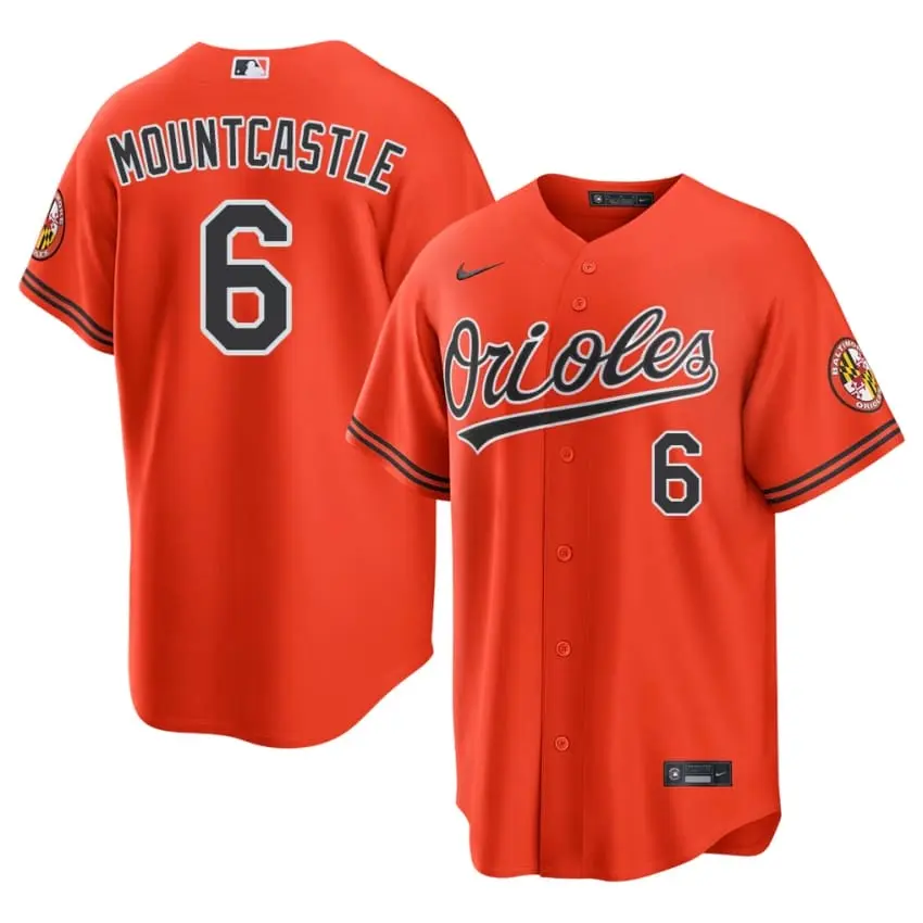#6 Ryan Mountcastle Baltimore Orioles Mens Authentic Jerseys - Orange