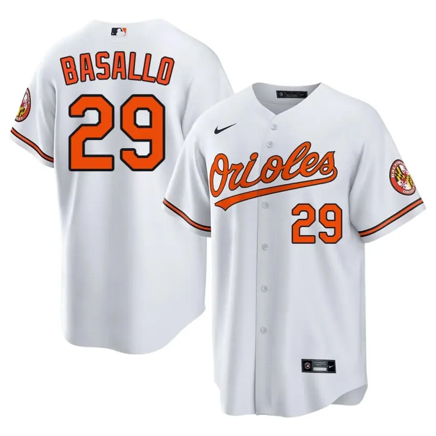 #29 Samuel Basallo The Birds Mens MLB Jersey - White