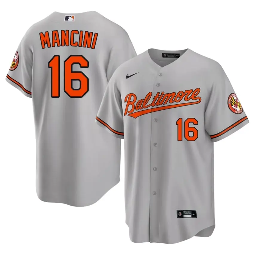 #16 Trey Mancini BAL O's Men's Game Jersey - Gray