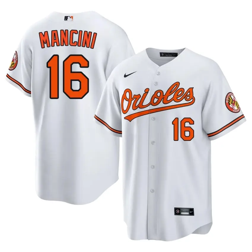#16 Trey Mancini Orange Birds Men's MLB Jersey - White