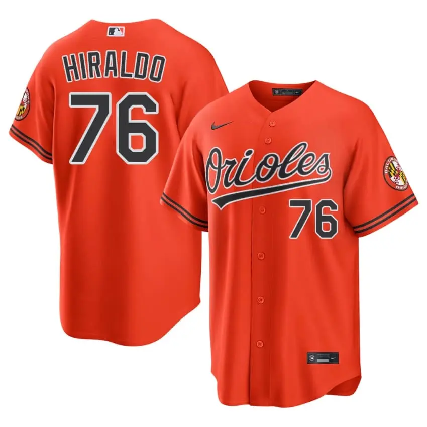 #76 Yaramil Hiraldo Orange Birds Men 2026 Jersey - Orange