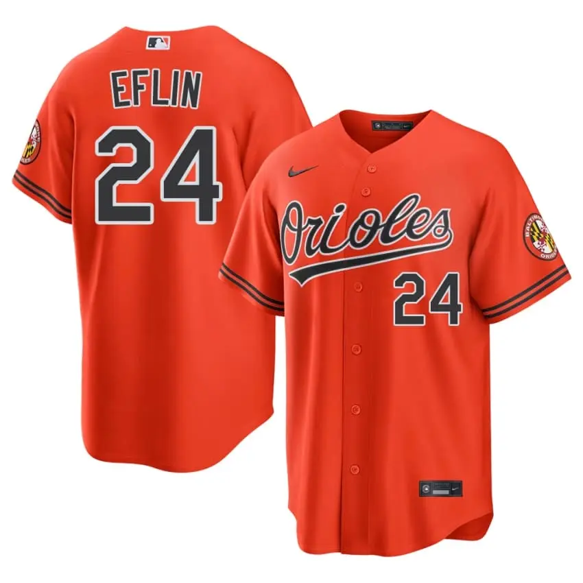 #24 Zach Eflin O's Men's 2026 Jersey - Orange