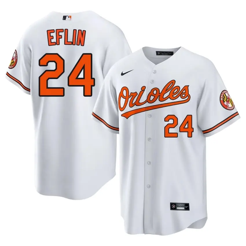 #24 Zach Eflin Baltimore Mens 2026-27 Jersey - White