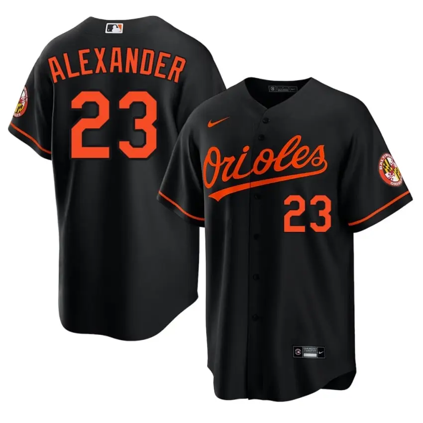 #23 Blaze Alexander O's Men's Player Jerseys - Black