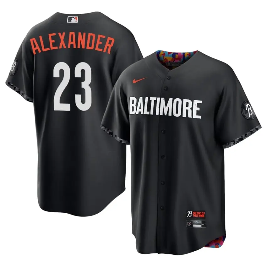 #23 Blaze Alexander Baltimore O's Men's City Connect 2026-27 Jersey - Black