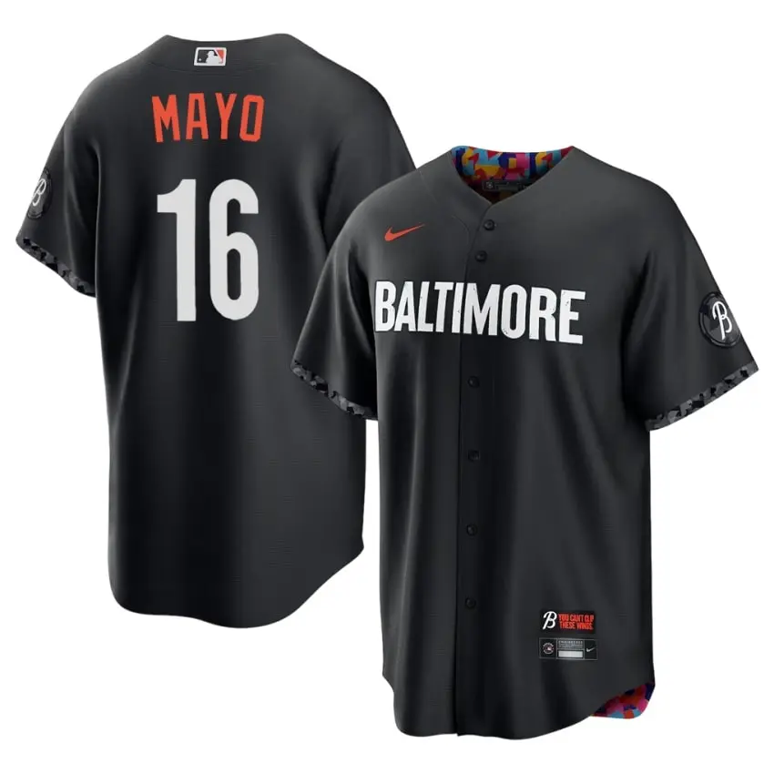 #16 Coby Mayo The Birds Mens City Connect Official Jerseys - Black