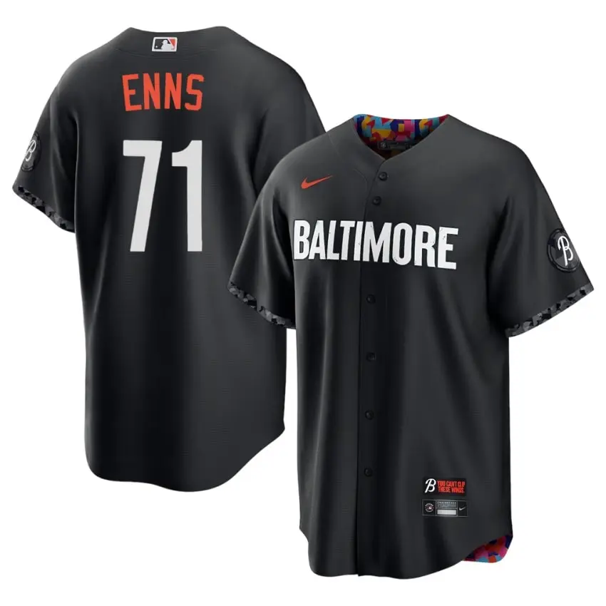 #71 Dietrich Enns Birds Mens City Connect Embroidery Jersey - Black