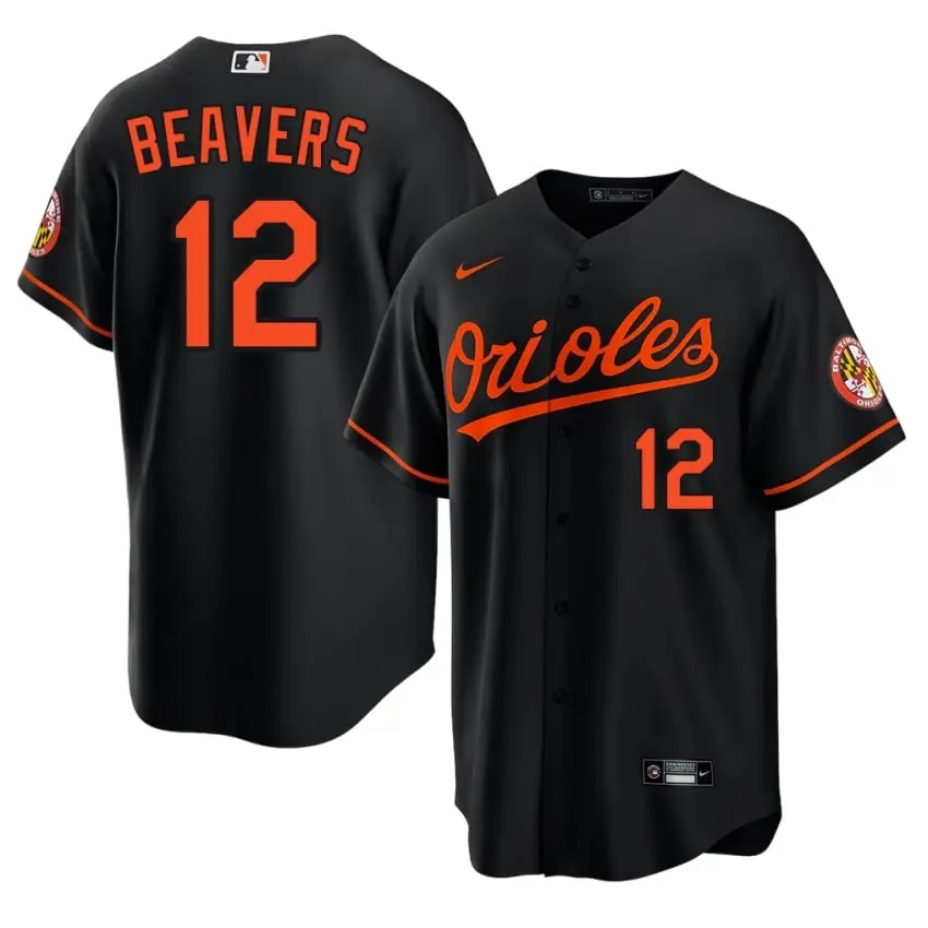 #12 Dylan Beavers Orioles Mens New Jerseys - Black