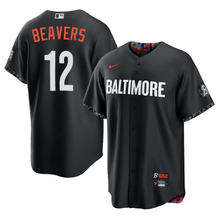 #12 Dylan Beavers Baltimore Orioles Men's City Connect 2026 Jersey - Black