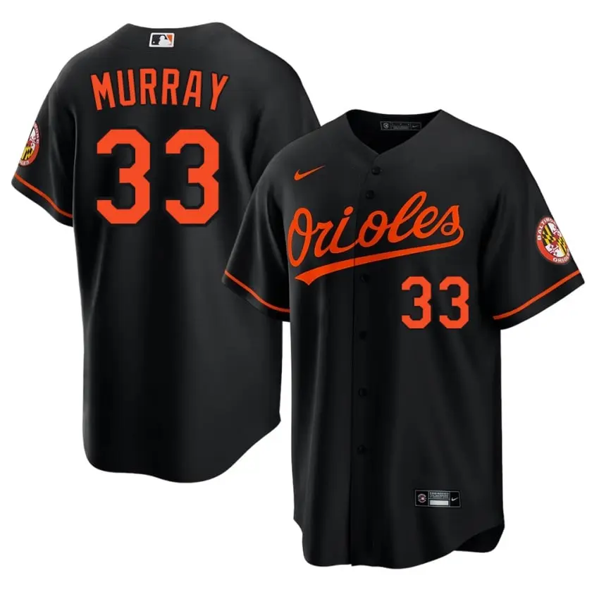 #33 Eddie Murray BAL O's Men's Limited Jerseys - Black