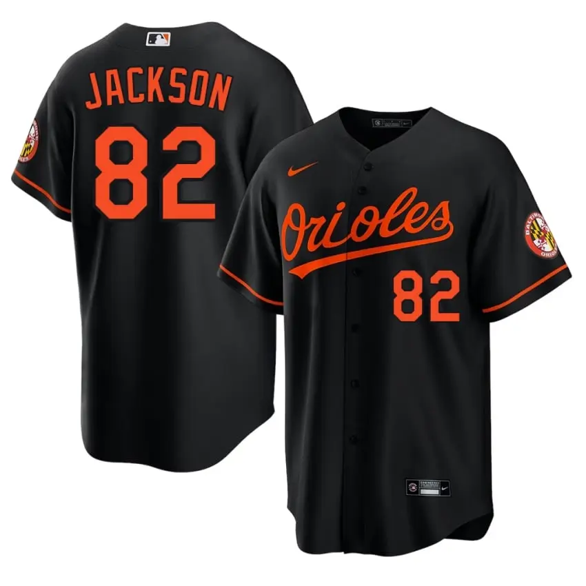 #82 Jeremiah Jackson BAL O's Men's New Jersey - Black
