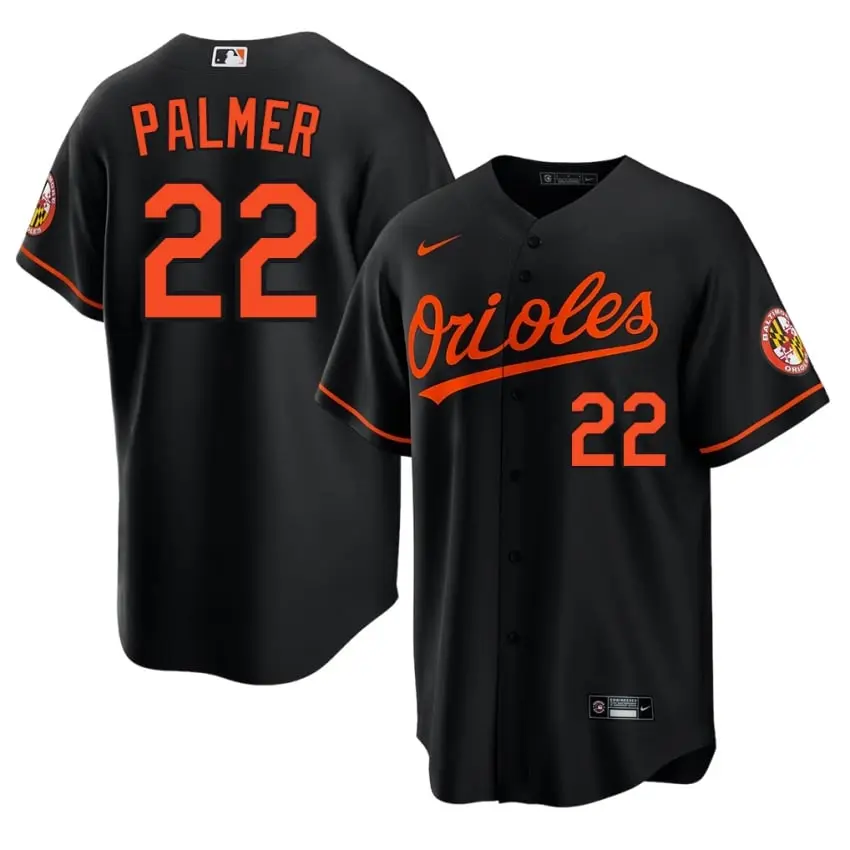 #22 Jim Palmer Orioles Mens Authentic Jerseys - Black