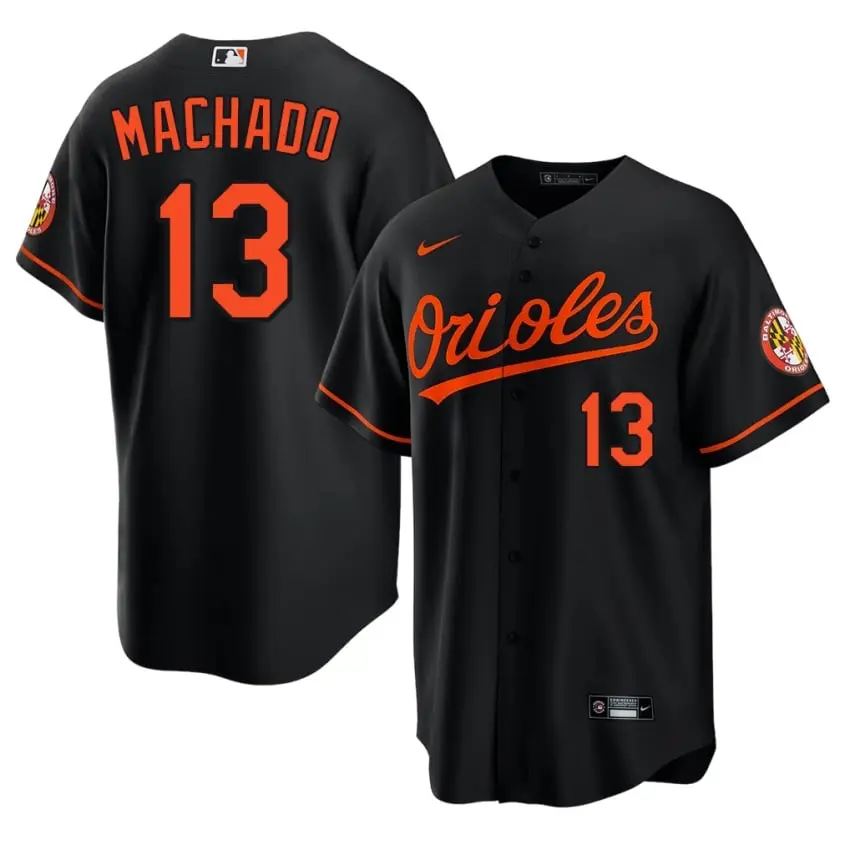 #13 Manny Machado BAL Mens Player Jersey - Black