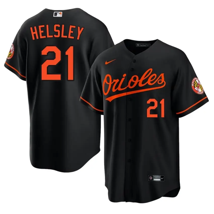 #21 Ryan Helsley Baltimore O's Men's MLB Jerseys - Black