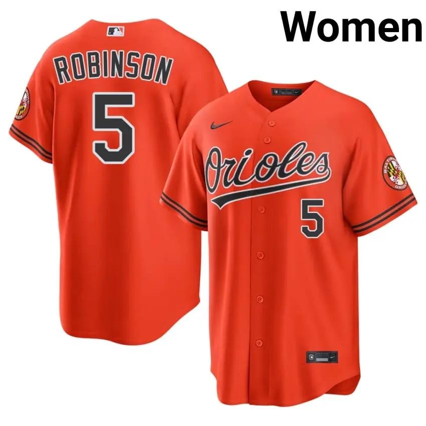 #5 Brooks Robinson Orange Birds Womens Player Jersey - Orange