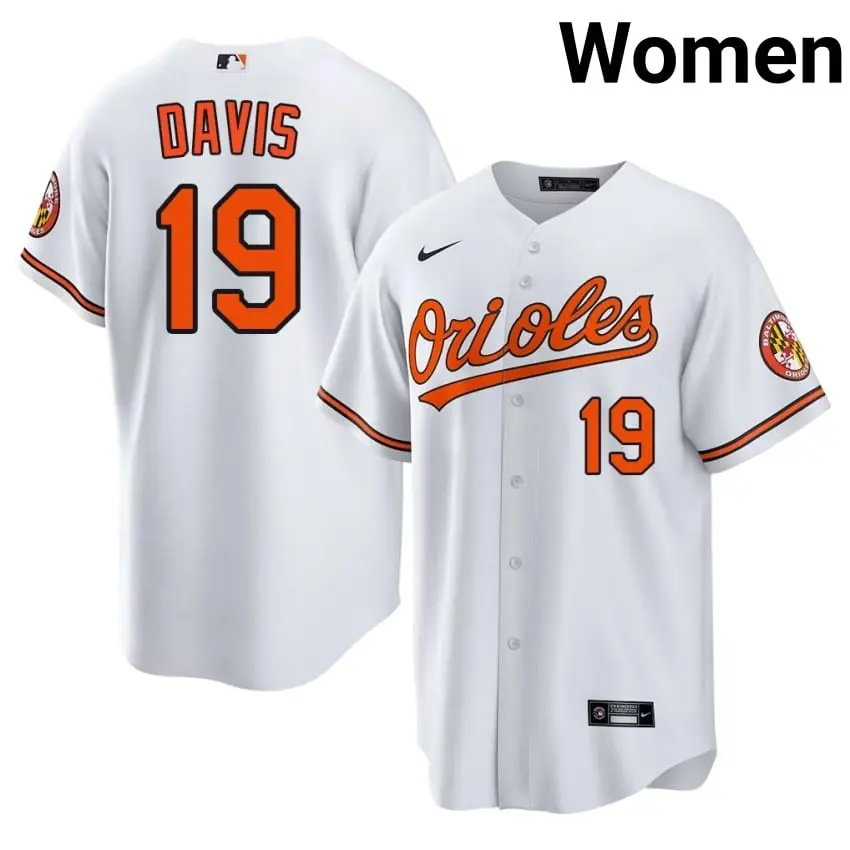 #19 Chris Davis Orioles Women's Embroidery Jerseys - White