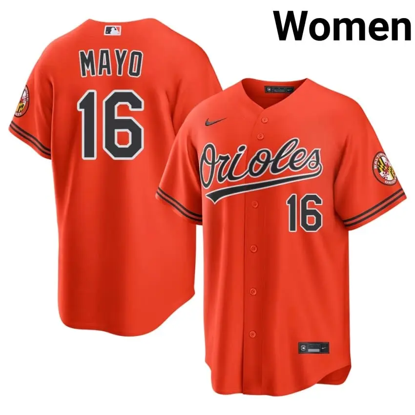 #16 Coby Mayo BAL O's Womens Limited Jersey - Orange