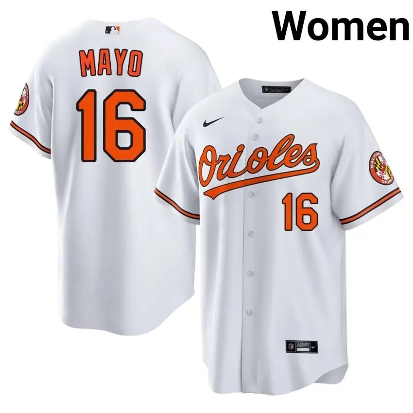 #16 Coby Mayo BAL Women Popular Jersey - White
