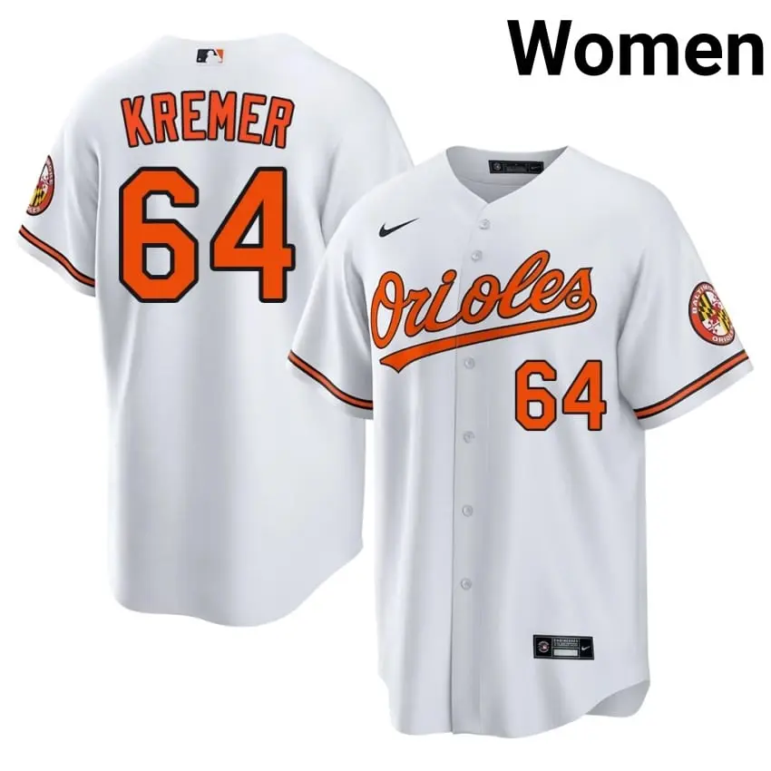 #64 Dean Kremer Birds Women 2026 Jerseys - White