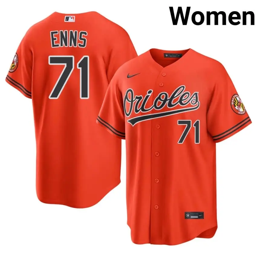 #71 Dietrich Enns Orioles Womens Official Jersey - Orange