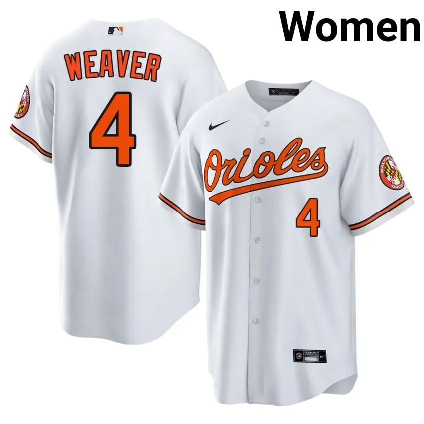 #4 Earl Weaver Birdland Womens MLB Jerseys - White