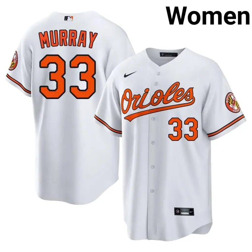 #33 Eddie Murray The Birds Womens Official Jersey - White