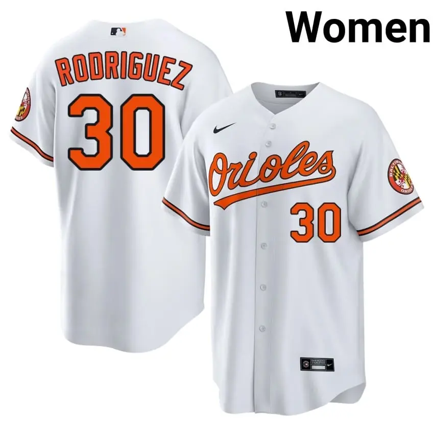 #30 Grayson Rodriguez BAL Orioles Women's Official Jerseys - White