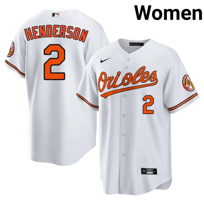#2 Gunnar Henderson BAL O's Womens Official Jerseys - White