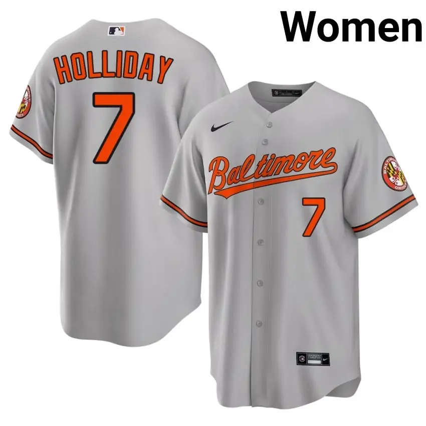 #7 Jackson Holliday Orioles Womens Authentic Jersey - Gray