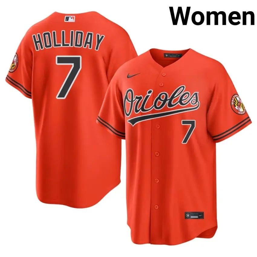 #7 Jackson Holliday Orange Birds Womens Limited Jerseys - Orange