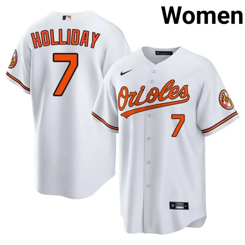 #7 Jackson Holliday BAL Womens Game Jerseys - White