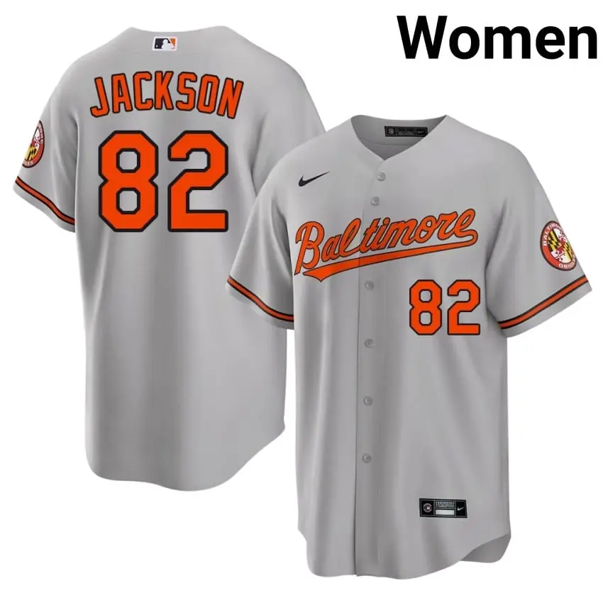 #82 Jeremiah Jackson BAL Orioles Women's Stitched Jerseys - Gray