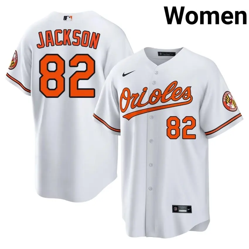 #82 Jeremiah Jackson Orioles Womens Replica Jersey - White