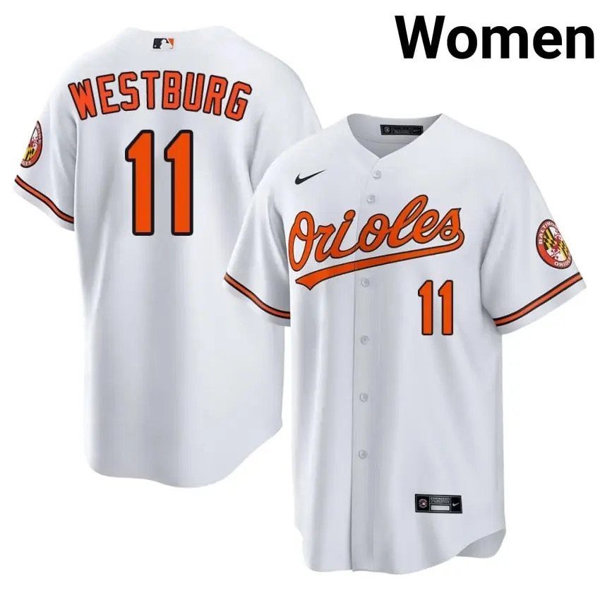 #11 Jordan Westburg Baltimore Orioles Women Popular Jerseys - White
