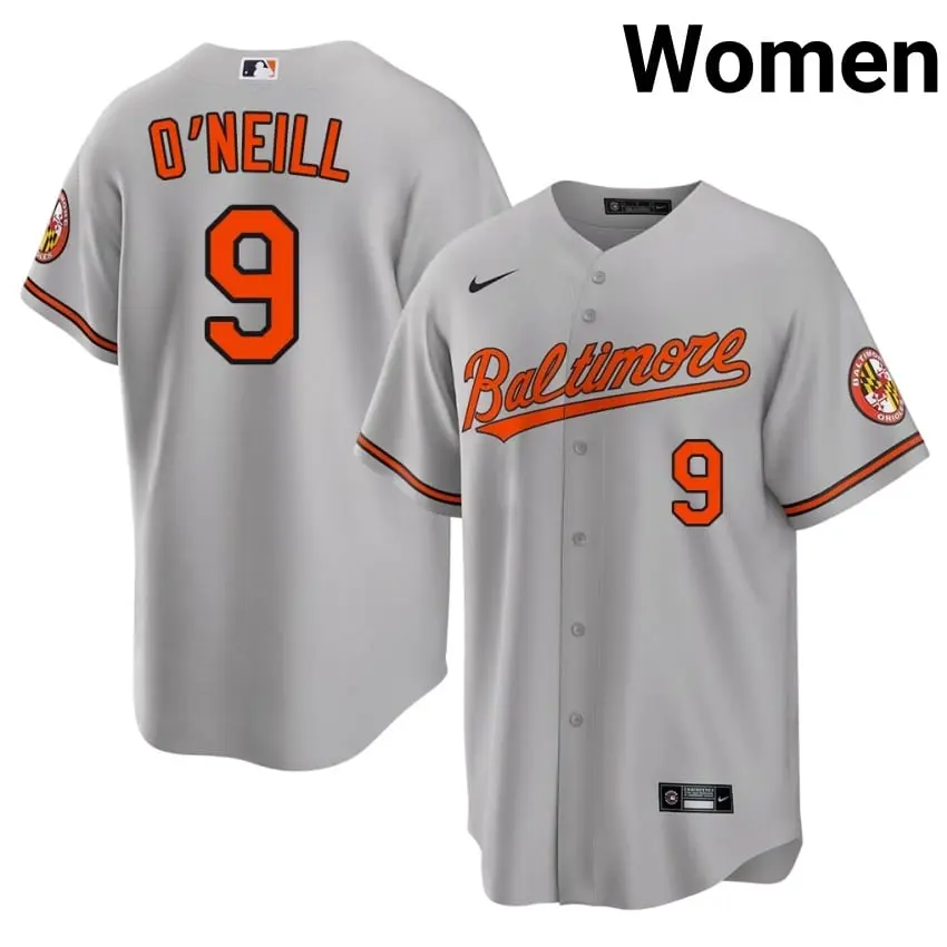 #9 Tyler O'Neill Baltimore Orioles Women's Game Jerseys - Gray