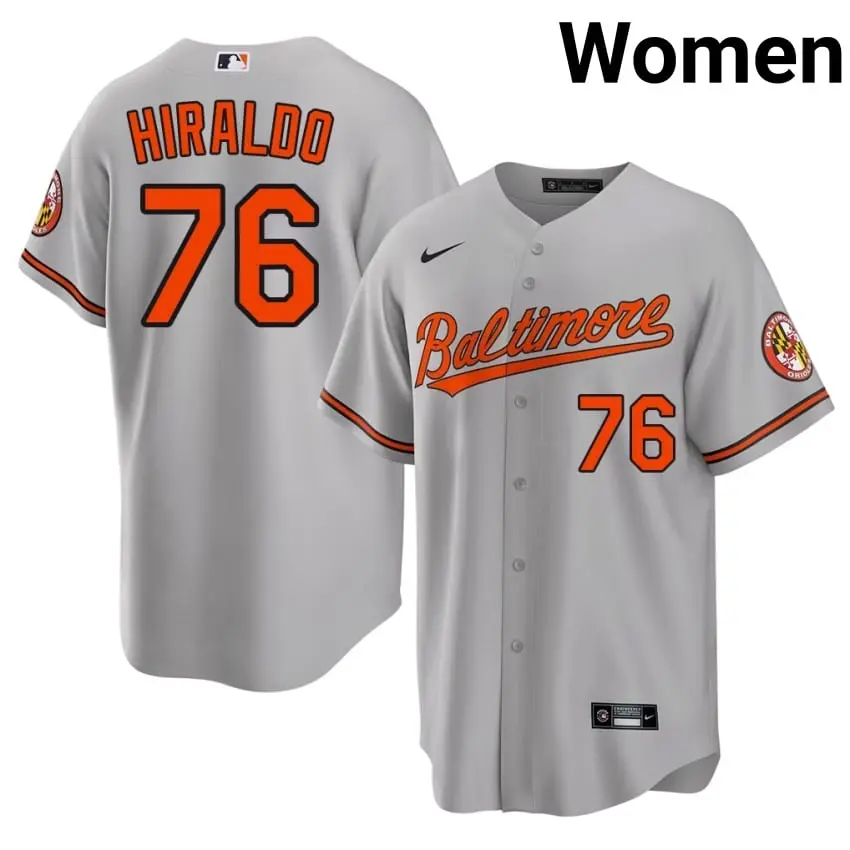 #76 Yaramil Hiraldo Baltimore O's Women's Limited Jersey - Gray