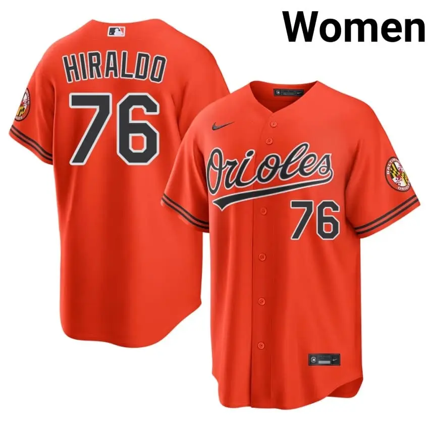 #76 Yaramil Hiraldo BAL Womens 2026 Jerseys - Orange